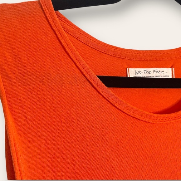 SOLD🚨Free People Raw Edge Drop Waist Sleeveless Anytime Tank Orange - Picture 9 of 10